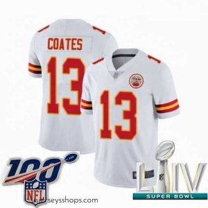 Breathtaking 2020 Super Bowl LIV Kansas City Chiefs #13 Sammie Coates White Vapor Untouchable Limited Player Football Jersey