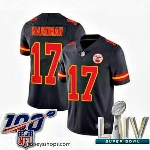 Stellar 2020 Super Bowl LIV Kansas City Chiefs #17 Mecole Hardman Limited Black Rush Vapor Untouchable Football Jersey