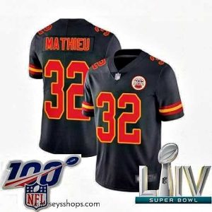 Sensational 2020 Super Bowl LIV Kansas City Chiefs #32 Tyrann Mathieu Limited Black Rush Vapor Untouchable Football Jersey