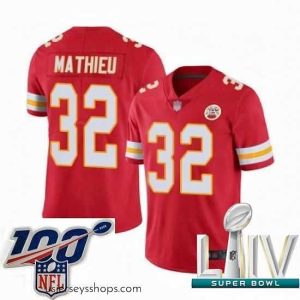 Glamorous 2020 Super Bowl LIV Kansas City Chiefs #32 Tyrann Mathieu Red Team Color Vapor Untouchable Limited Player Football Jersey