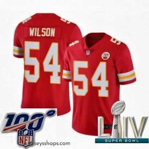 Alluring 2020 Super Bowl LIV Kansas City Chiefs #54 Damien Wilson Red Team Color Vapor Untouchable Limited Player Football Jersey