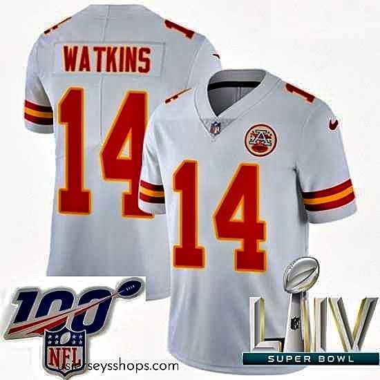 Stunning 2020 Super Bowl LIV Nike Kansas City Chiefs #14 Sammy Watkins White Vapor Untouchable Limited Player NFL Jersey