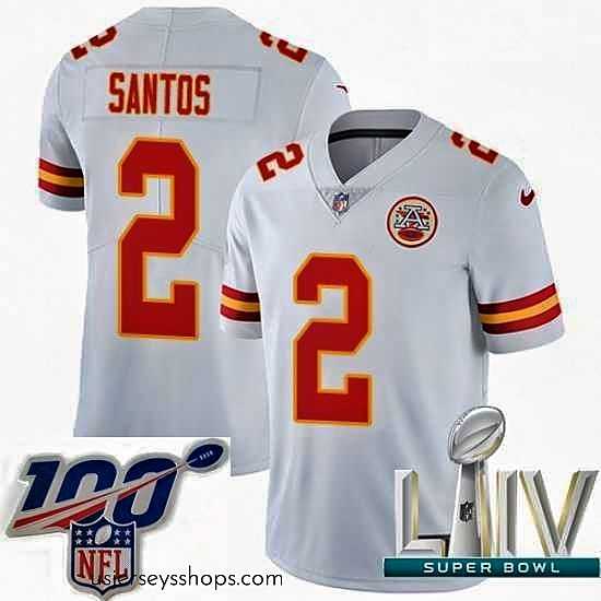 Captivating 2020 Super Bowl LIV Nike Kansas City Chiefs #2 Cairo Santos White Vapor Untouchable Limited Player NFL Jersey