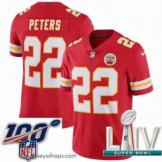 Magnificent 2020 Super Bowl LIV Nike Kansas City Chiefs #22 Marcus Peters Red Team Color Vapor Untouchable Limited Player NFL Jersey