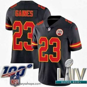 Alluring 2020 Super Bowl LIV Nike Kansas City Chiefs #23 Phillip Gaines Limited Black Rush Vapor Untouchable NFL Jersey