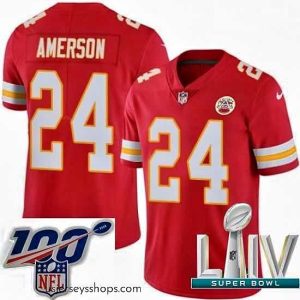 Sensational 2020 Super Bowl LIV Nike Kansas City Chiefs #24 David Amerson Red Team Color Vapor Untouchable Limited Player NFL Jersey