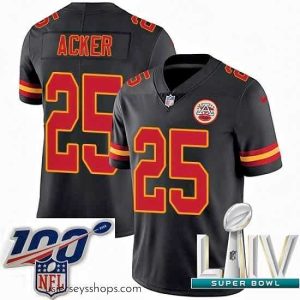 Stunning 2020 Super Bowl LIV Nike Kansas City Chiefs #27 Kenneth Acker Limited Black Rush Vapor Untouchable NFL Jersey