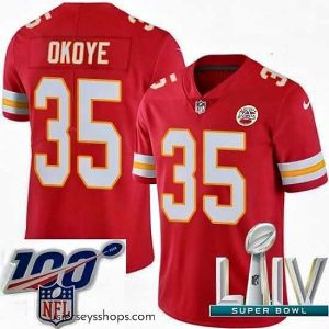 Enchanting 2020 Super Bowl LIV Nike Kansas City Chiefs #35 Christian Okoye Red Team Color Vapor Untouchable Limited Player NFL Jersey