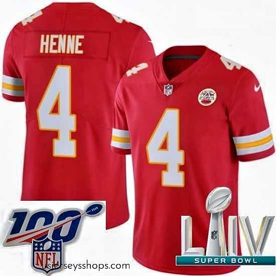 Alluring 2020 Super Bowl LIV Nike Kansas City Chiefs #4 Chad Henne Red Team Color Vapor Untouchable Limited Player NFL Jersey