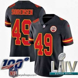 Exquisite 2020 Super Bowl LIV Nike Kansas City Chiefs #49 Daniel Sorensen Limited Black Rush Vapor Untouchable NFL Jersey