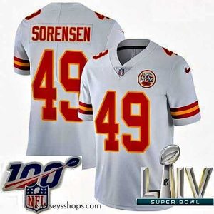 Stellar 2020 Super Bowl LIV Nike Kansas City Chiefs #49 Daniel Sorensen White Vapor Untouchable Limited Player NFL Jersey