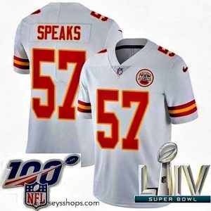 Stunning 2020 Super Bowl LIV Nike Kansas City Chiefs #57 Breeland Speaks White Vapor Untouchable Limited Player NFL Jersey
