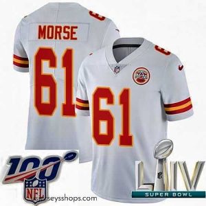 Breathtaking 2020 Super Bowl LIV Nike Kansas City Chiefs #61 Mitch Morse White Vapor Untouchable Limited Player NFL Jersey