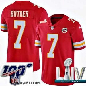 Magnificent 2020 Super Bowl LIV Nike Kansas City Chiefs #7 Harrison Butker Red Team Color Vapor Untouchable Limited Player NFL Jersey