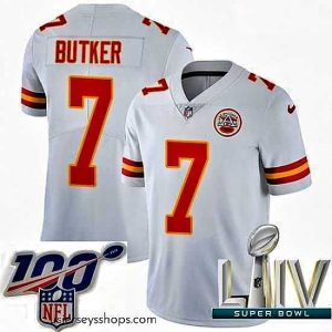 Breathtaking 2020 Super Bowl LIV Nike Kansas City Chiefs #7 Harrison Butker White Vapor Untouchable Limited Player NFL Jersey