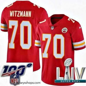 Captivating 2020 Super Bowl LIV Nike Kansas City Chiefs #70 Bryan Witzmann Red Team Color Vapor Untouchable Limited Player NFL Jersey