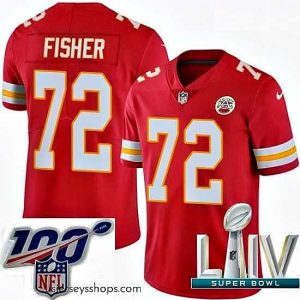 Captivating 2020 Super Bowl LIV Nike Kansas City Chiefs #72 Eric Fisher Red Team Color Vapor Untouchable Limited Player NFL Jersey