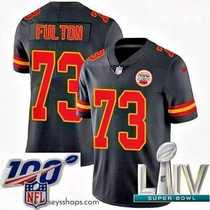 Stellar 2020 Super Bowl LIV Nike Kansas City Chiefs #73 Zach Fulton Limited Black Rush Vapor Untouchable NFL Jersey