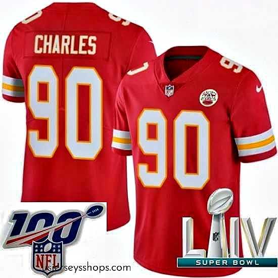 Alluring 2020 Super Bowl LIV Nike Kansas City Chiefs #90 Stefan Charles Red Team Color Vapor Untouchable Limited Player NFL Jersey