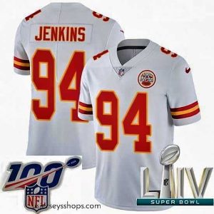 Stunning 2020 Super Bowl LIV Nike Kansas City Chiefs #94 Jarvis Jenkins White Vapor Untouchable Limited Player NFL Jersey