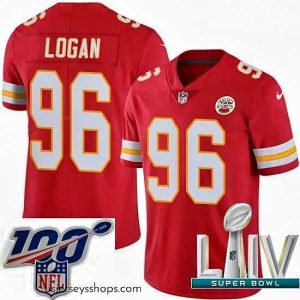 Stellar 2020 Super Bowl LIV Nike Kansas City Chiefs #96 Bennie Logan Red Team Color Vapor Untouchable Limited Player NFL Jersey