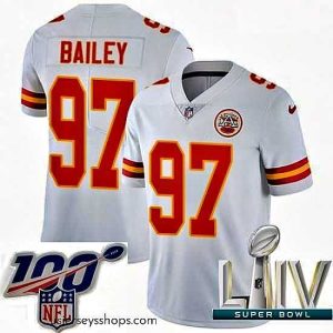Enchanting 2020 Super Bowl LIV Nike Kansas City Chiefs #97 Allen Bailey White Vapor Untouchable Limited Player NFL Jersey