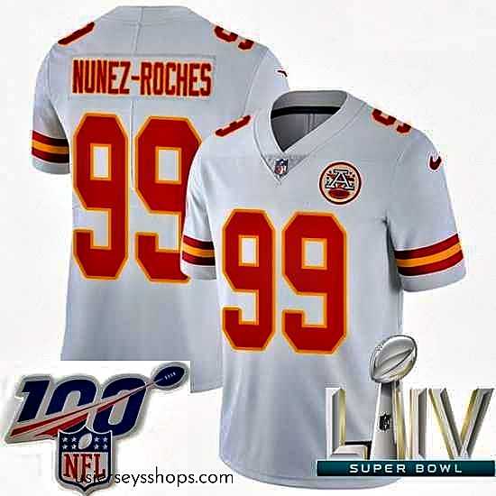 Exquisite 2020 Super Bowl LIV Nike Kansas City Chiefs #99 Rakeem Nunez-Roches White Vapor Untouchable Limited Player NFL Jersey