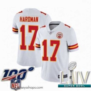 Breathtaking 2020 Super Bowl LIV Kansas City Chiefs #17 Mecole Hardman White Vapor Untouchable Limited Player Football Jersey