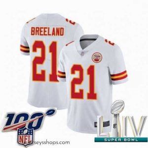 Captivating 2020 Super Bowl LIV Kansas City Chiefs #21 Bashaud Breeland White Vapor Untouchable Limited Player Football Jersey