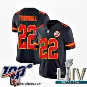 Magnificent 2020 Super Bowl LIV Kansas City Chiefs #22 Juan Thornhill Limited Black Rush Vapor Untouchable Football Jersey