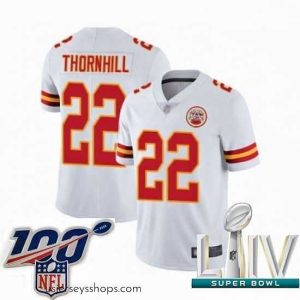 Breathtaking 2020 Super Bowl LIV Kansas City Chiefs #22 Juan Thornhill White Vapor Untouchable Limited Player Football Jersey