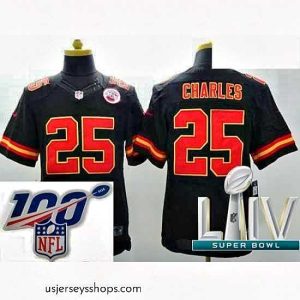 Captivating 2020 Super Bowl LIV Kansas City Chiefs #25 Jamaal Charles Black Team Color Vapor Untouchable Limited Player Football Jersey