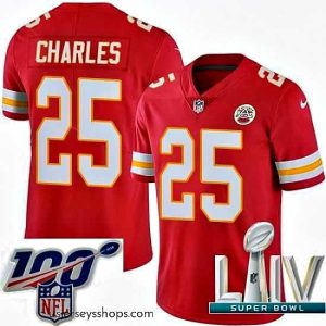 Stellar 2020 Super Bowl LIV Kansas City Chiefs #25 Jamaal Charles Red Team Color Vapor Untouchable Limited Player Football Jersey