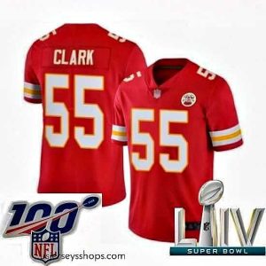 Captivating 2020 Super Bowl LIV Kansas City Chiefs #55 Frank Clark Red Team Color Vapor Untouchable Limited Player Football Jersey