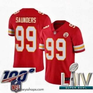Sensational 2020 Super Bowl LIV Kansas City Chiefs #99 Khalen Saunders Red Team Color Vapor Untouchable Limited Player Football Jersey