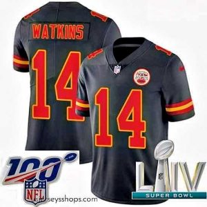 Stellar 2020 Super Bowl LIV Nike Kansas City Chiefs #14 Sammy Watkins Limited Black Rush Vapor Untouchable NFL Jersey