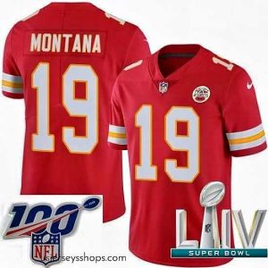 Captivating 2020 Super Bowl LIV Nike Kansas City Chiefs #19 Joe Montana Red Team Color Vapor Untouchable Limited Player NFL Jersey