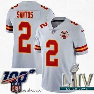 Magnificent 2020 Super Bowl LIV Nike Kansas City Chiefs #2 Cairo Santos White Vapor Untouchable Limited Player NFL Jersey