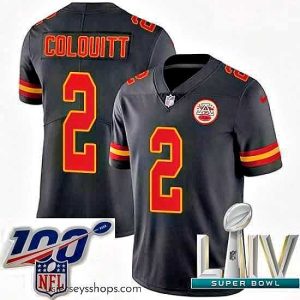 Exquisite 2020 Super Bowl LIV Nike Kansas City Chiefs #2 Dustin Colquitt Limited Black Rush Vapor Untouchable NFL Jersey
