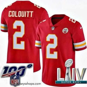 Sensational 2020 Super Bowl LIV Nike Kansas City Chiefs #2 Dustin Colquitt Red Team Color Vapor Untouchable Limited Player NFL Jersey
