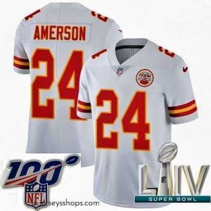 Alluring 2020 Super Bowl LIV Nike Kansas City Chiefs #24 David Amerson White Vapor Untouchable Limited Player NFL Jersey