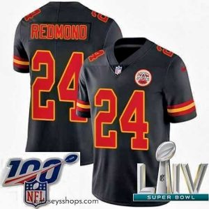 Stunning 2020 Super Bowl LIV Nike Kansas City Chiefs #24 Will Redmond Limited Black Rush Vapor Untouchable NFL Jersey