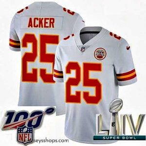 Stunning 2020 Super Bowl LIV Nike Kansas City Chiefs #25 Kenneth Acker White Vapor Untouchable Limited Player NFL Jersey