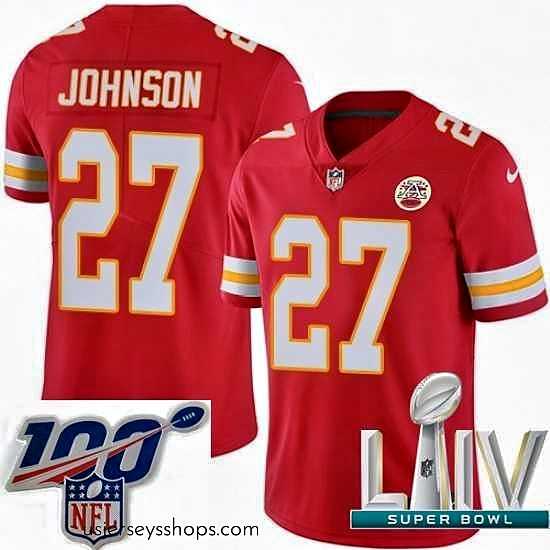 Sensational 2020 Super Bowl LIV Nike Kansas City Chiefs #27 Larry Johnson Red Team Color Vapor Untouchable Limited Player NFL Jersey