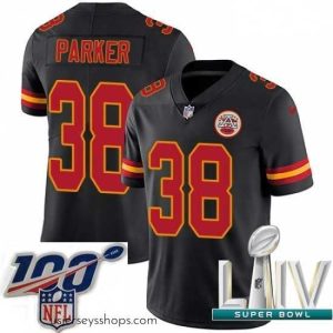 Captivating 2020 Super Bowl LIV Nike Kansas City Chiefs #38 Ron Parker Limited Black Rush Vapor Untouchable NFL Jersey