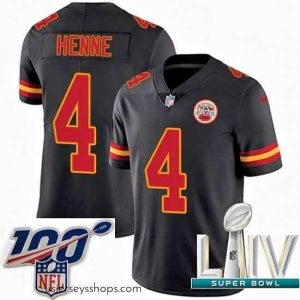 Stunning 2020 Super Bowl LIV Nike Kansas City Chiefs #4 Chad Henne Limited Black Rush Vapor Untouchable NFL Jersey