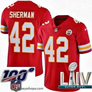 Sensational 2020 Super Bowl LIV Nike Kansas City Chiefs #42 Anthony Sherman Red Team Color Vapor Untouchable Limited Player NFL Jersey