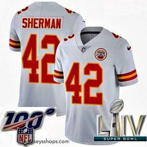 Stellar 2020 Super Bowl LIV Nike Kansas City Chiefs #42 Anthony Sherman White Vapor Untouchable Limited Player NFL Jersey