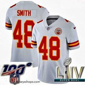 Captivating 2020 Super Bowl LIV Nike Kansas City Chiefs #48 Terrance Smith White Vapor Untouchable Limited Player NFL Jersey