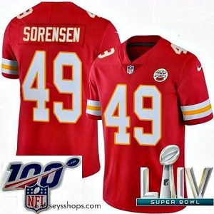 Glamorous 2020 Super Bowl LIV Nike Kansas City Chiefs #49 Daniel Sorensen Red Team Color Vapor Untouchable Limited Player NFL Jersey